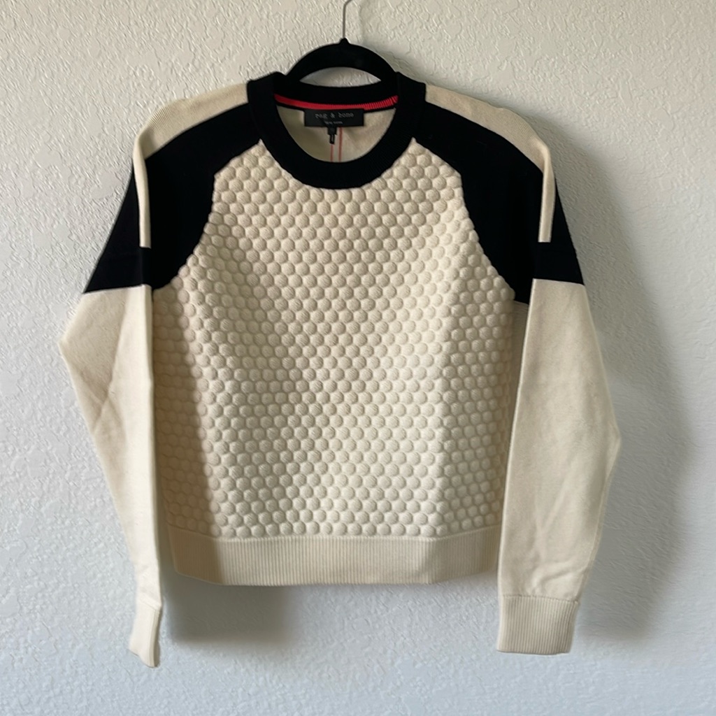 Rag & Bone Merino Wool Colorblock Pullover Sweater Xs